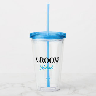 Monogram Groom Name Simple Personalised tumbler アクリルタンブラー