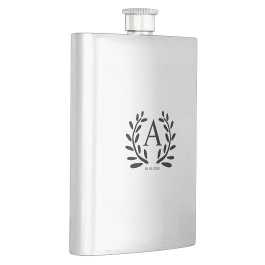 MONOGRAM GROOMSMAN年の日付名のギフトを追加 フラスク (右)
