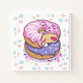 Monogram Hand painted donut Pink Purple Cute ノートブック (裏面)