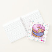 Monogram Hand painted donut Pink Purple Cute ノートブック (内部)
