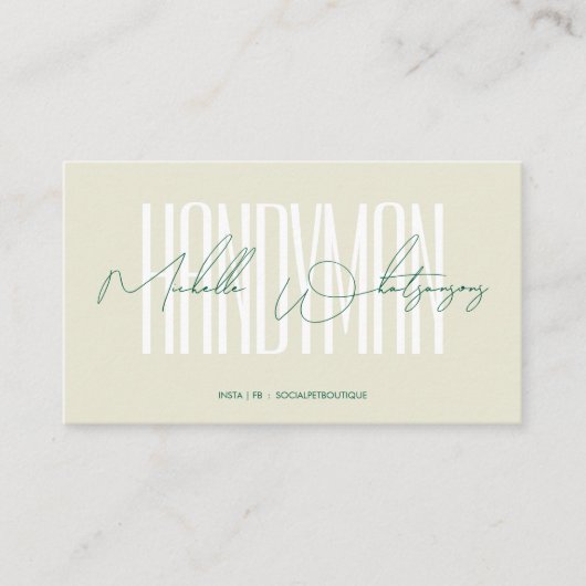 Monogram HANDYMAN modern script 名刺 (正面)