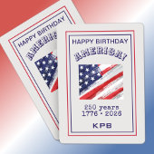 Monogram Happy Birthday America Rustic USA Flag トランプ