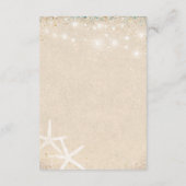 Monogram Hearts in the Sand Beach Wedding エンクロージャーカード (裏面)