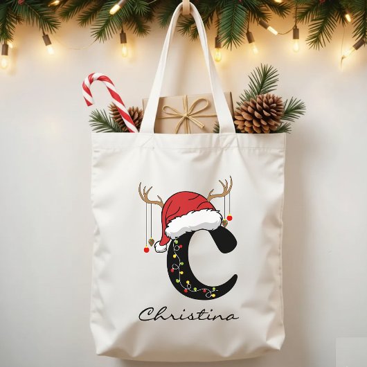 Monogram Holiday Bag for Bulk Christmas Gifts トートバッグ