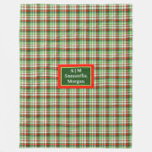 Monogram Holiday Blanket Chic Custom Gift Idea フリースブランケット (正面)