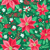 Monogram hot red magenta green preppy Christmas  バスタオルセット