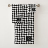 Monogram Houndstooth Pattern Black & White バスタオルセット (インサイチュ)
