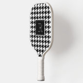 Monogram Houndstooth Pattern Black & White ピックルボールラケット (左)