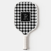 Monogram Houndstooth Pattern Black & White ピックルボールラケット (裏面)