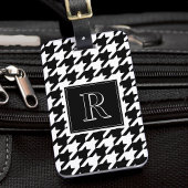 Monogram Houndstooth Pattern Black & White ラゲッジタグ