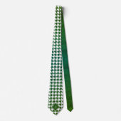 Monogram Houndstooth Pattern White & Green Wood ネクタイ (正面)