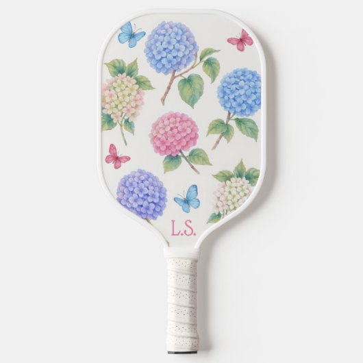 Monogram Hydrangea & Butterfly Pickleball Paddle ピックルボールラケット (正面)