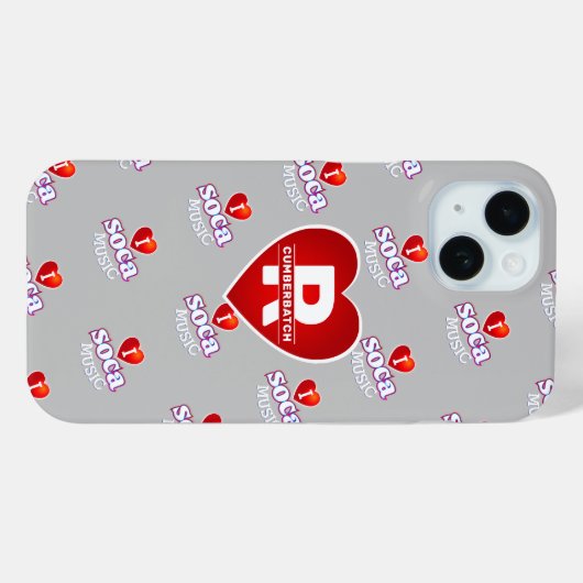 MONOGRAM I LOVE SOCA on GRAY Case-Mate iPhoneケース (裏面 (横))