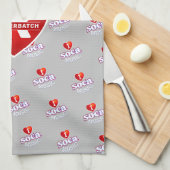 MONOGRAM I  LOVE SOCA on GREY キッチンタオル (四つ折り)