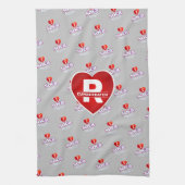 MONOGRAM I LOVE SOCA on GREY キッチンタオル (縦)