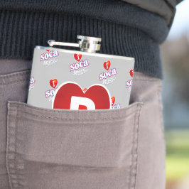 MONOGRAM I  LOVE SOCA on GREY フラスク