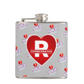 MONOGRAM I  LOVE SOCA on GREY フラスク (正面)