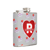 MONOGRAM I  LOVE SOCA on GREY フラスク (右)