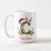 Monogram initial c ginger men merry Christmas  コーヒーマグカップ (左)