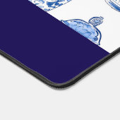 Monogram Initial Chinoiserie Floral China  デスクマット (コーナー)