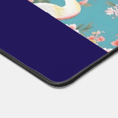Monogram Initial Chinoiserie Floral Egret  デスクマット (コーナー)