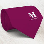 Monogram Initial Crest Personalized Burgundy Pink ネクタイ