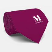 Monogram Initial Crest Personalized Burgundy Pink ネクタイ (ロール)