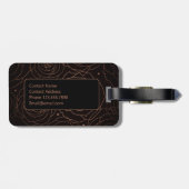 Monogram Initial Dark Floral Golden Salmon ラゲッジタグ (裏面横)