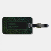 Monogram Initial Dark Floral Rose Green Blue ラゲッジタグ (裏面横)