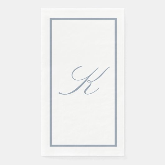 Monogram Initial Dusty Blue Wedding Bridal Shower (正面)