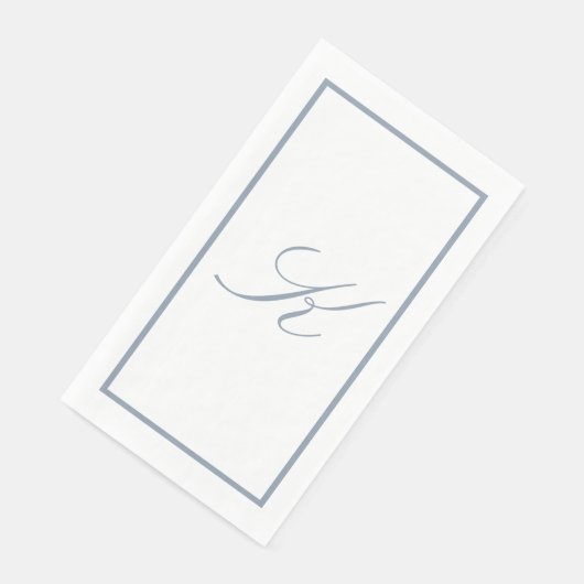 Monogram Initial Dusty Blue Wedding Bridal Shower (コーナー)