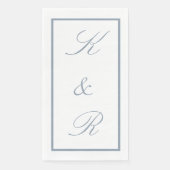 Monogram Initial Dusty Blue Wedding Modern Script (正面)