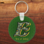 Monogram Initial E Daisies Art Personalized キーホルダー (正面)