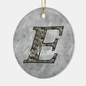 Monogram Initial E Hydrangea Flowers Personalized セラミックオーナメント (左)