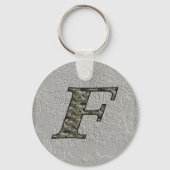 Monogram Initial F Hydrangea Floral Keychain キーホルダー (裏面)