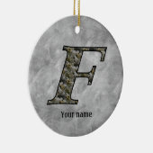 Monogram Initial F Hydrangea Flowers Personalized セラミックオーナメント (右)