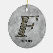 Monogram Initial F Hydrangea Flowers Personalized セラミックオーナメント (左)