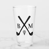 Monogram Initial Golf Club Elegant Template Beer タンブラーグラス (正面)