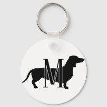 Monogram Initial I Love Dachshunds Silhouette 