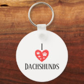 Monogram Initial I Love Dachshunds Silhouette  キーホルダー (裏面)