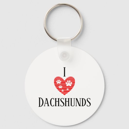 Monogram Initial I Love Dachshunds Silhouette  キーホルダー (裏面)