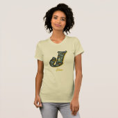 Monogram Initial J Daisy Flower Art Personalized Tシャツ (正面フル)