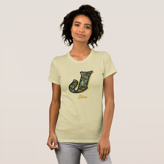 Monogram Initial J Daisy Flower Art Personalized Tシャツ (正面フル)