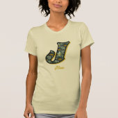 Monogram Initial J Daisy Flower Art Personalized Tシャツ (正面)