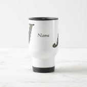 Monogram Initial J Hydrangea Flowers Personalized トラベルマグ (中央)