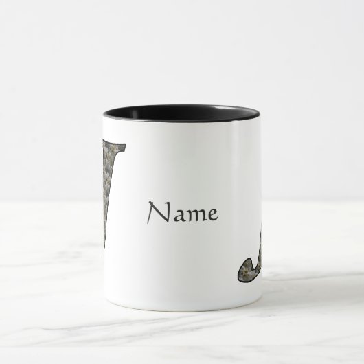 Monogram Initial J Hydrangea Flowers Personalized マグカップ (中央)