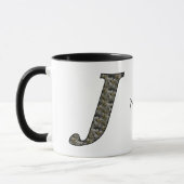 Monogram Initial J Hydrangea Flowers Personalized マグカップ (左)