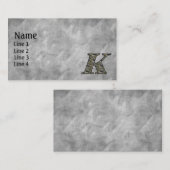 Monogram Initial K Hydrangea Flowers 名刺 (正面/裏面)