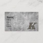 Monogram Initial K Hydrangea Flowers 名刺 (正面)