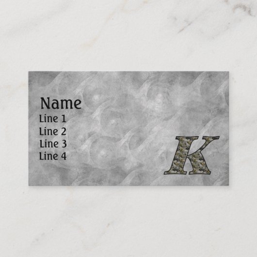 Monogram Initial K Hydrangea Flowers 名刺 (正面)